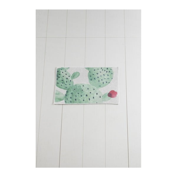 Tropica Cactus II baltai žalias vonios kilimėlis, 60 x 40 cm