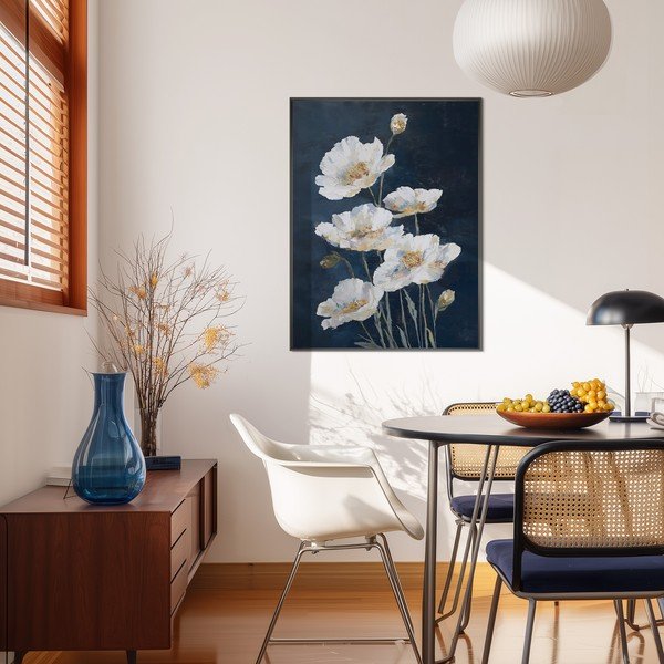 Spausdintas paveikslas su rėmeliu 60x80 cm White Poppies – Styler-image-1