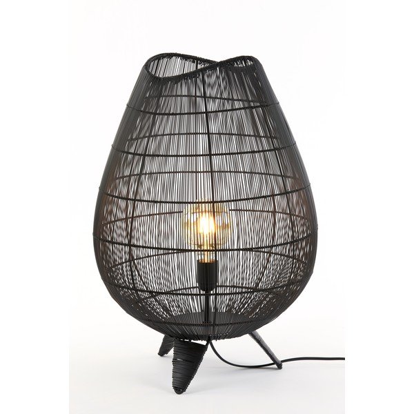 Stalinis šviestuvas matinės juodos spalvos (aukštis 56 cm) su metaliniu gaubtu Yumi – Light & Living-image-2