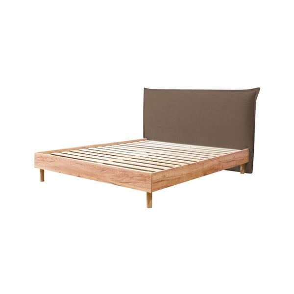 Dvigulė lova rudos spalvos/natūralios spalvos su lovos grotelėmis 180x200 cm Charlie – Bobochic Paris