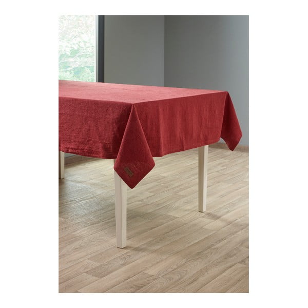 Vyno raudonos spalvos staltiesė su linu "Tiseco Home Studio", 135 x 240 cm