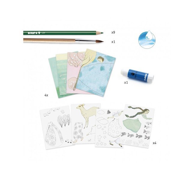 Dailės rinkinys su akvarelinėmis kreidelėmis Djeco Atelier Nature-image-1