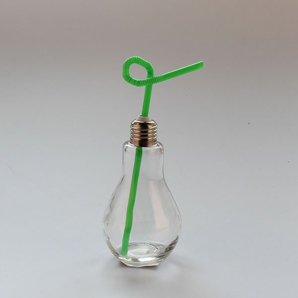 Stiklinė su žaliu šiaudeliu Dakls, 250 ml