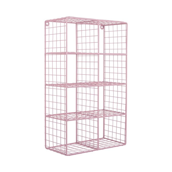 Šviesiai rožinės spalvos iš plieno kelių aukštų sieninė lentyna 30 cm Reja – PT LIVING-image-2