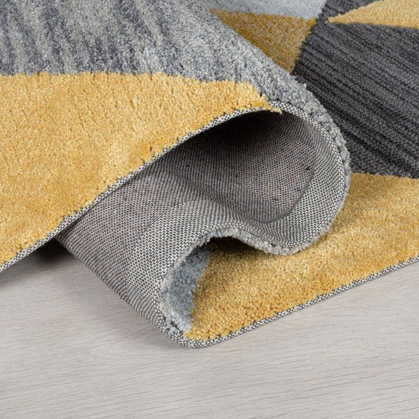 Pilkos ir geltonos spalvos kilimas Flair Rugs Icon, 120 x 170 cm-image-1