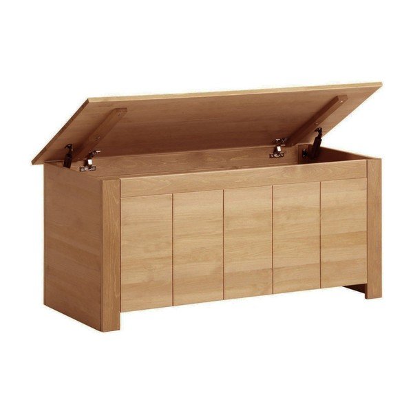 Iš pušies masyvo skrynia natūralios spalvos 100x45 cm Bertram – Støraa-image-2