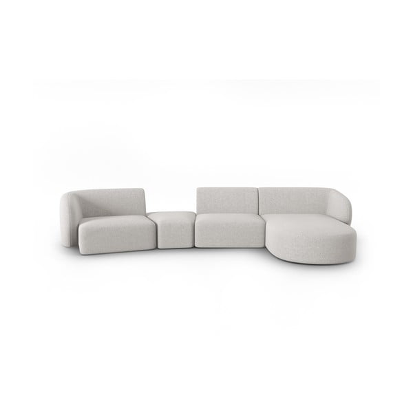 Kampinė sofa šviesiai pilkos spalvos (su dešiniuoju kampu) Shane – Micadoni Home
