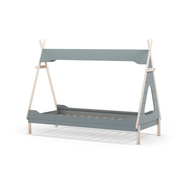 Naminė iš pušies masyvo vaikiška lova smaragdinės spalvos 90x190 cm Nora – Marckeric