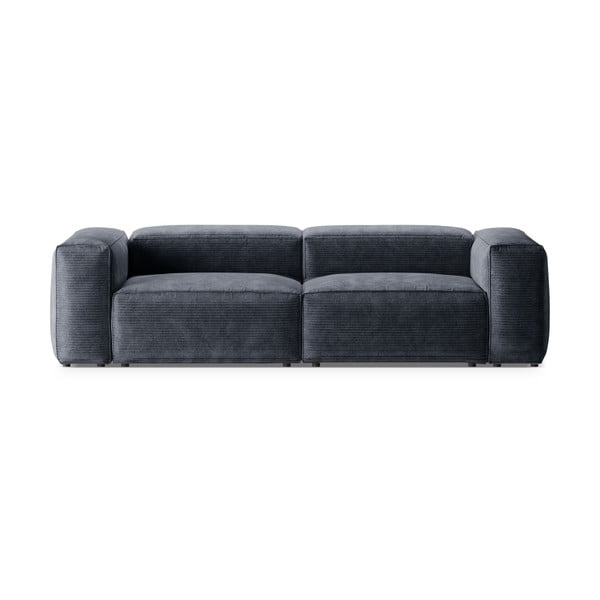 Pilkai mėlynos spalvos iš kordinio velveto sofa 264 cm Bergamo – Cosmopolitan Design
