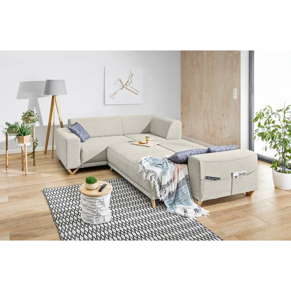 Smėlio spalvos sulankstoma/su sandėliavimo vieta kampinė sofa (su kairiuoju kampu/„L“ formos) Classy Sophie – Miuform-image-4