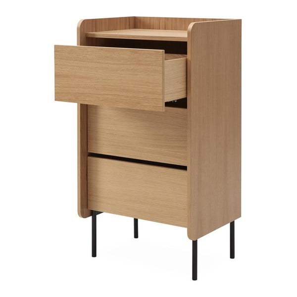 Aukšta natūralaus ąžuolo dekoro komoda 60x108,5 cm Wrap - Bonami Selection-image-3