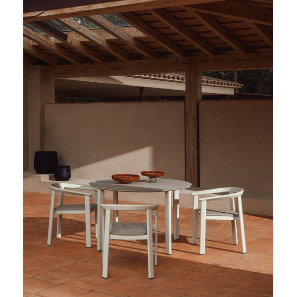 Apvalios formos sodo valgomojo stalas su stikliniu stalviršiu ø 120 cm Erice – Kave Home-image-1