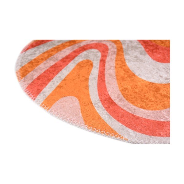 Skalbiamas oranžinės spalvos apvalios formos kilimas ø 100 cm Colors of Joy – Vitaus-image-2