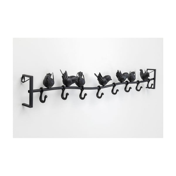 Juodos spalvos metalinė sieninė pakaba Kare Design Birds, plotis 92 cm
