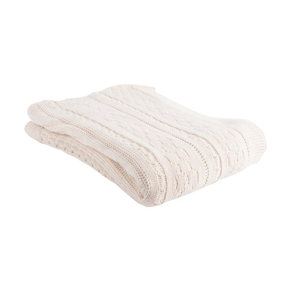 Megzta antklodė ir pledas iš medvilnės 130x170 cm Twisted   – PT LIVING