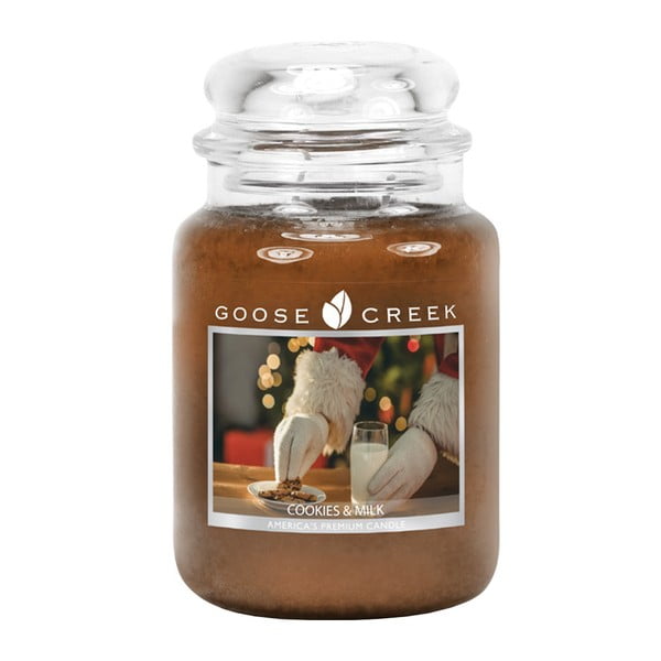 Kvapnioji žvakė stikliniame indelyje "Goose Creek Cookies and Milk", 150 valandų degimo trukmė