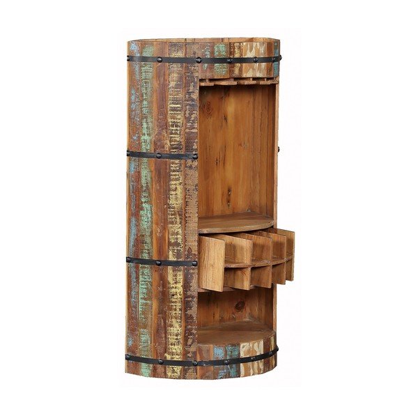 Iš perdirbtos medienos vyno spintelė natūralios spalvos butelių skaičius 8, 60x115 cm Kaveri – Interia Home & Living-image-4