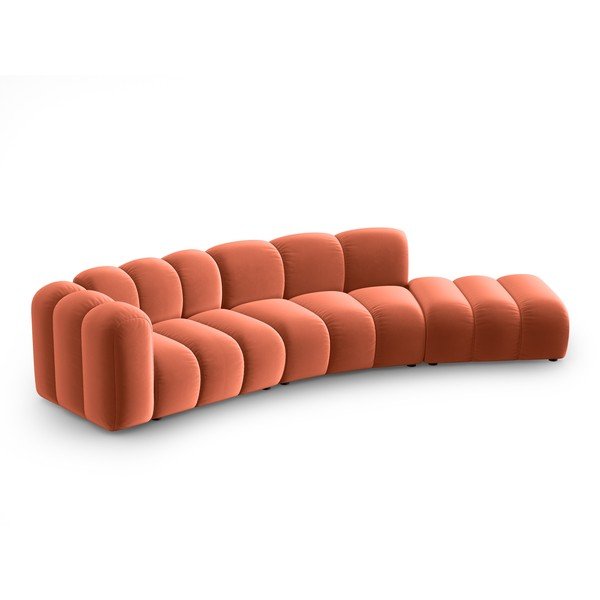Kampinė sofa rožinės spalvos (su kairiuoju kampu) Lupine – Micadoni Home-image-1