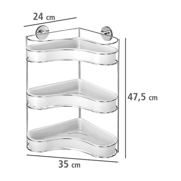 Savarankiška 3 aukštų kampinė lentyna su indeliais Wenko Vacuum-Loc, iki 33 kg-image-4