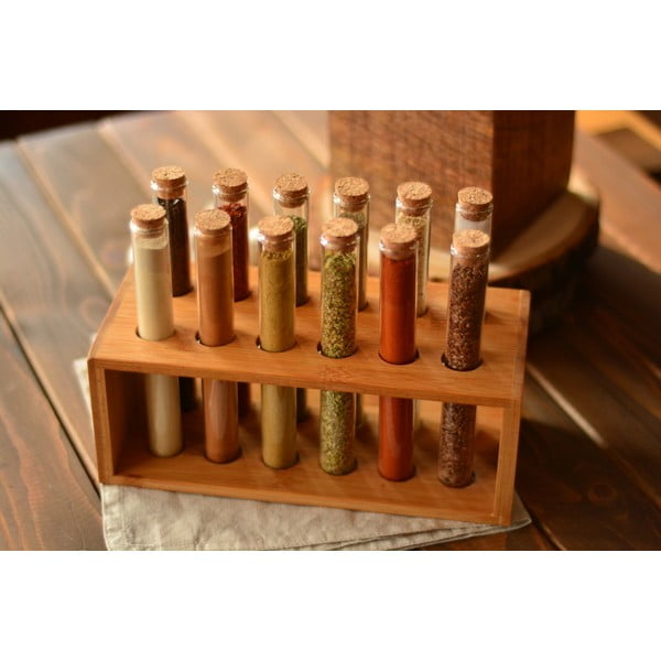 Prieskonių indai 12 vnt. su stovu Vanilla – Bambum-image-1