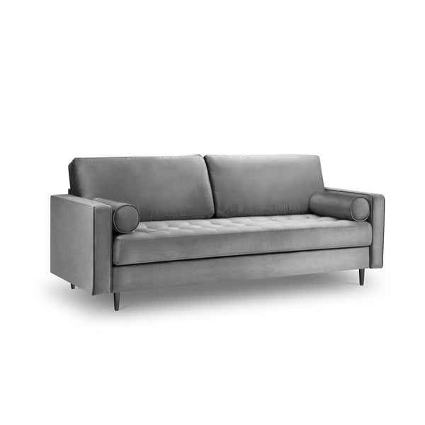 Šviesiai pilka aksominė sofa Milo Casa Santo, 219 cm-image-2