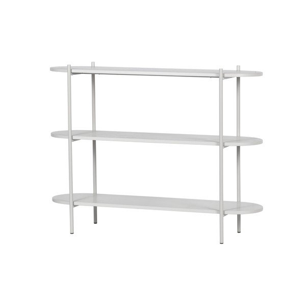 Knygų spinta iš uosio masyvo šviesiai pilkos spalvos 120x92 cm Tender – BePureHome-image-2