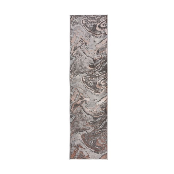Pilkos smėlio spalvos kilimas Flair Rugs Marbled, 60 x 230 cm