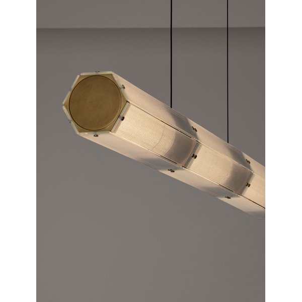 Žalvario spalvos iš plieno kabantis šviestuvas LED su pritemdymo funkcija su stiklo gaubtu Essenzo – Nova Luce-image-2