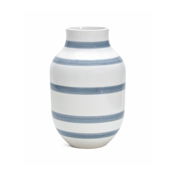 Šviesiai mėlyna-balta akmens masės vaza Kähler Design Omaggio, aukštis 30,5 cm