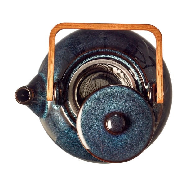 Tamsiai mėlynos spalvos iš keramikos su koštuvu arbatinukas 1,2 l Gastro Blue – Bitz-image-3