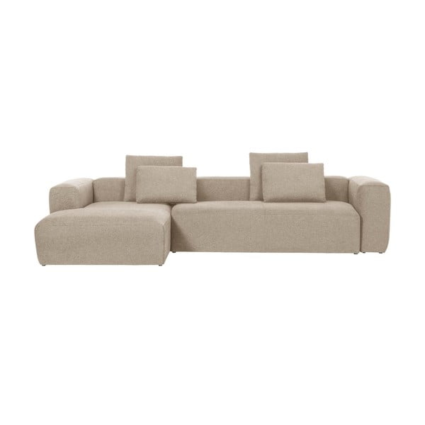 Kampinė sofa smėlio spalvos (su kairiuoju kampu) Blok – Kave Home-image-2