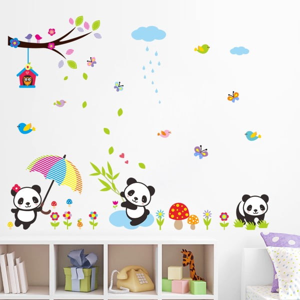 Sienų lipdukas Ambiance Babies Pandas