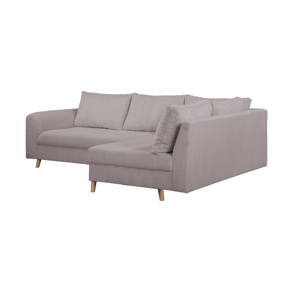 Kampinė sofa pilkos spalvos iš kordinio velveto (su dešiniuoju kampu) Ariella – Ropez-image-3