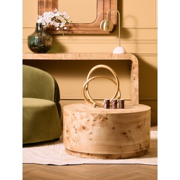 Natūralios spalvos apvalios formos kavos staliukas ø 80 cm Mota – Premier Housewares-image-3