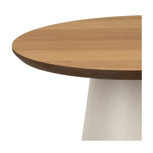 Apvalios formos kavos staliukas kreminės spalvos/natūralios spalvos su ąžuolo dekoro stalviršiu ø 45 cm Soli – Actona-image-2