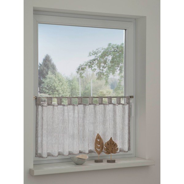 Pilka užuolaida 45x140 cm Jacquard-Voile - Gardinia-image-1
