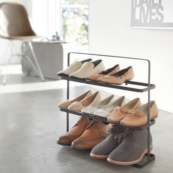 Iš metalo batų lentyna juodos spalvos Tower Shoe Rack – YAMAZAKI-image-2