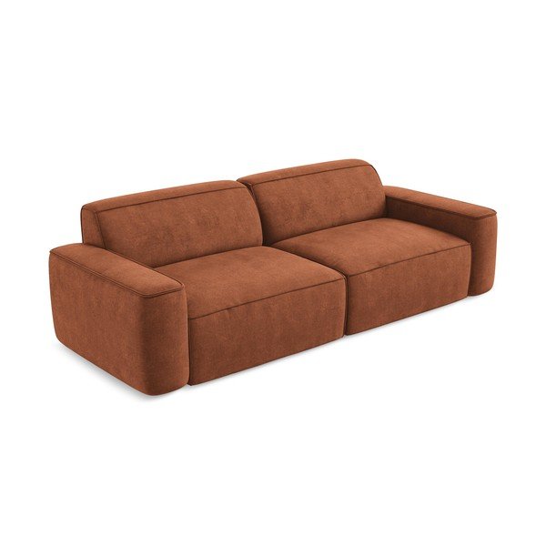 Terakotos spalvos iš šenilinio audinio sofa 244 cm Omao – Makamii-image-4