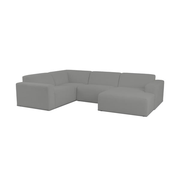 Iš boucle kampinė sofa pilkos spalvos („U“ formos) Roxy – Scandic-image-1