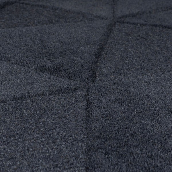 Rankų darbo antracito spalvos iš vilnos apvalios formos kilimas ø 160 cm Shard Charcoal – Flair Rugs-image-3