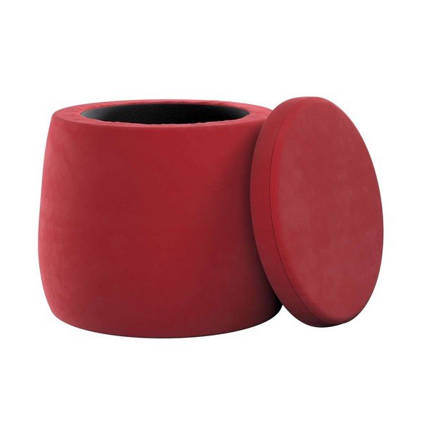 Iš velveto vaikiškas pufas raudonos spalvos Posh Velvet – Yellow Tipi-image-1