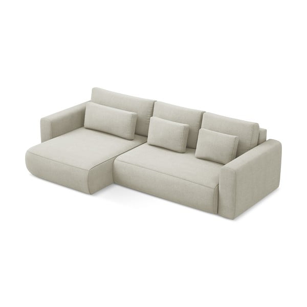 Smėlio spalvos sulankstoma/su sandėliavimo vieta kampinė sofa (su kairiuoju kampu/su gultu) Kapua – Makamii-image-4