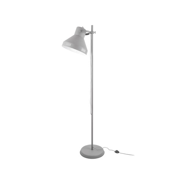 Pilkos spalvos grindų šviestuvas Leitmotiv Tuned Iron, aukštis 180 cm