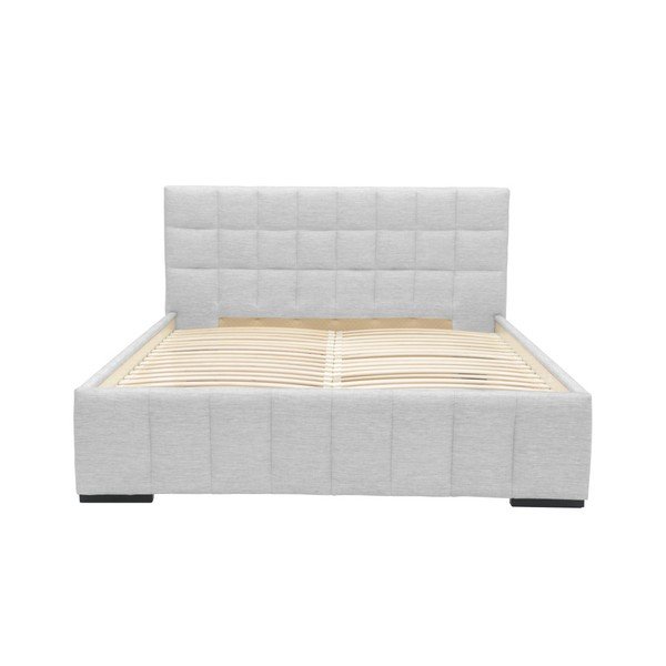Šviesiai pilka dvigulė lova Mazzini Beds Dream, 180 x 200 cm-image-3