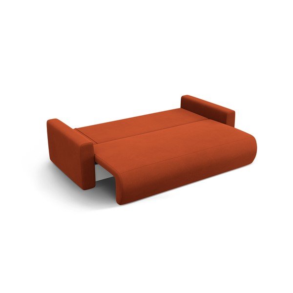 Raudonos plytų spalvos iš velveto sulankstoma/su sandėliavimo vieta sofa 238 cm Belfast – Cosmopolitan Design-image-2