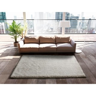 Iš perdirbto pluošto kilimas smėlio spalvos 80x150 cm Shaggy Reciclada – Universal