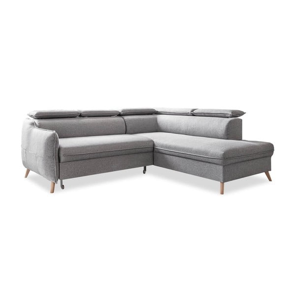 Sulankstoma kampinė sofa šviesiai pilkos spalvos (su dešiniuoju kampu) Sweet Harmony – Miuform