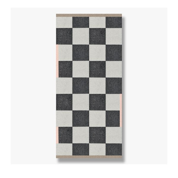 Skalbiamas kilimas juodos ir baltos spalvos 70x150 cm Square – Mette Ditmer Denmark