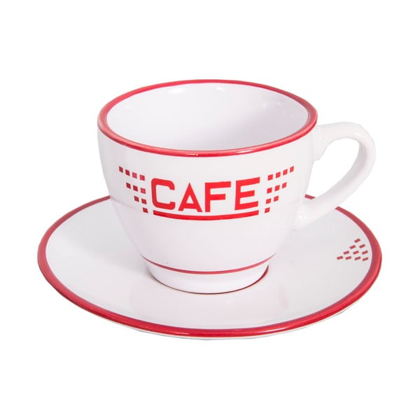 Baltas keraminis puodelis Antic Line Café