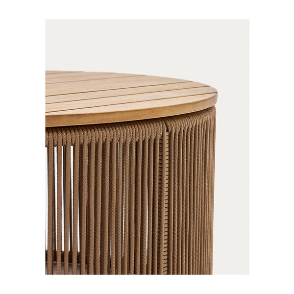 Apvalios formos sodo kavos staliukas su akacijos stalviršiu ø 70 cm Dandara – Kave Home-image-4